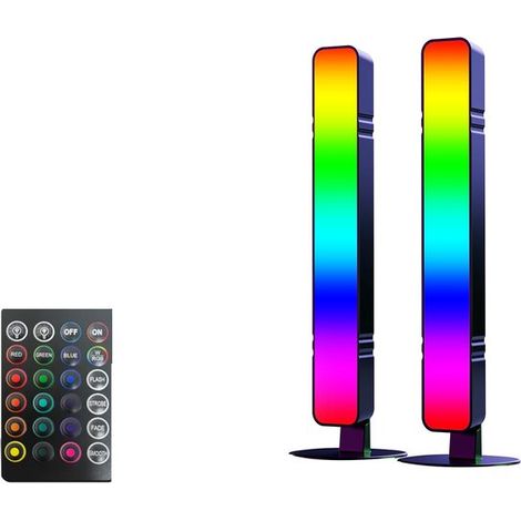 Barre lumineuse LED RVB avec télécommande, synchronisation musicale et 15 modes dynamiques, lampe d'ambiance pour décoration de salle de jeu, noir (1/5)