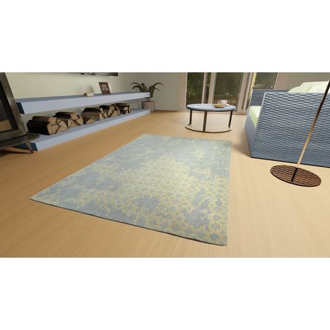 Tapis vintage Comet - Tapis vintage - 180x120cm, Rectangular - 100% Viscose - Tufté main - Argent (1/5)