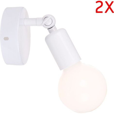 Applique Murale - Réglable 180° - Douille E27 - Style Industriel Rétro - Pour Couloir Salon Chambre - Lot de 2