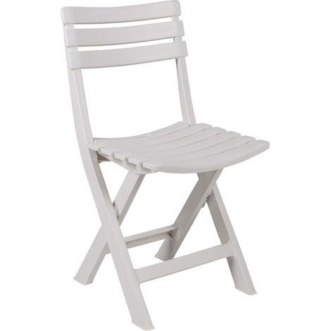 Sedia da giardino pieghevole, bianca (1/4)