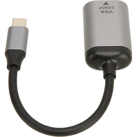 Adaptateur USB-C vers VGA, en alliage d'aluminium, 1920x1200 60Hz, plug and play, compatible avec les ordinateurs portables et de bureau. (1/5)