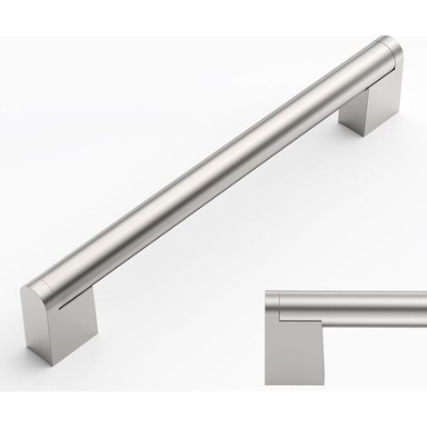 10 Stück Küchenschranktürgriffe aus gebürstetem Nickel-Edelstahl, 160 mm Lochabstand, UK0038