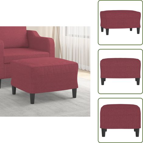 Contreplaqué - vidaXL Repose-pied Rouge bordeaux 60x50x41 cm Tissu - Mousse (1/5)
