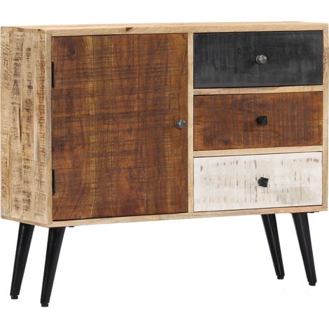 Credenza cassettiera cassettiera mobile contenitore organizer cucina soggiorno soggiorno 88 x 30 x 73 cm legno massello di mango marrone 020029667
