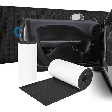 Lot de 2 Mousse Protection Garage, 200 x 20 x 0,4 cm Protection Portière Voiture Autoadhésive, Étanche et Antichoc, Mousse Protection pour Mur de Garage ou Carport, Noir (1/5)