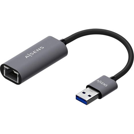Adaptador USB 3.0 Aisens A106-0708/ USB Macho - RJ45 Hembra/ 15cm/ Gris (1/4)
