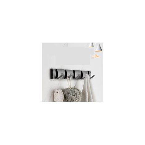 Porte-manteau mural pliable à 5 crochets, gain de place, porte-serviettes, crochet en forme de pistolet, idéal pour la salle de bain, la chambre ou l'entrée, pour chapeaux, écharpes, parapluies et clé