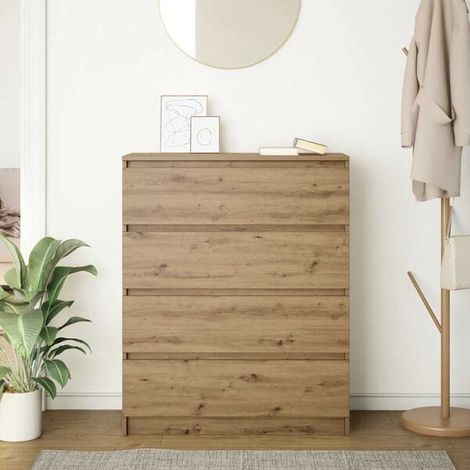 Buffet Bas de Cuisine 80x35x99 cm en Bois d'Ingénierie avec Finition Chêne, Meuble de Rangement Artisanal pour Salle à Manger et Salon (1/5)