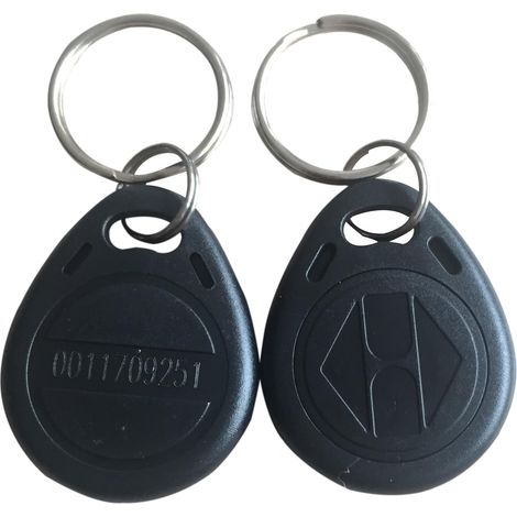 Lot de 10 Étiquette de proximité RFID 125 kHz ABS imperméable avec anneau métal pour contrôle accès