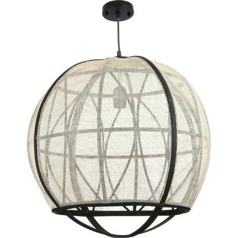 Lampe boule noire et blanche