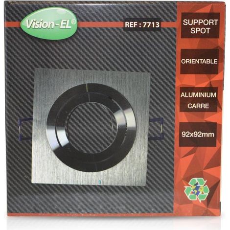 Support de spot carré aluminium Orientable 92x92 mm Miidex Lighting®
