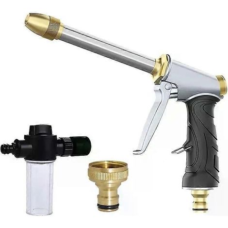 1pc High Pressure Water Gun For Car Washing 3/4 Garden HoseNozzle Garden Watering Hose Sprayer Household Cleaning Tool