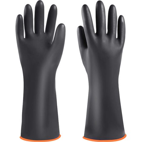 Industrial Rubber Gloves, Heavy Duty Long Lasting Acid and Alkali Gloves, Chemistry Gloves, 35cm Chemical Protection Gloves (1/5)