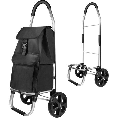 Chariot de Courses Pliable 40 L, Panier de Courses avec Sac Amovible, Roues Monte-Escaliers et Garde-Boue (1/5)