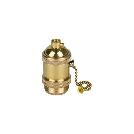 Portalámparas E27 de estilo vintage con interruptor de cadena de latón chapado en cobre: un enchufe decorativo y funcional. (1/4)
