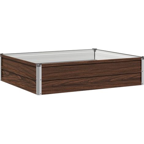 Letto rialzato da giardino Nero 100 x 80 x 24 cm vidaXL