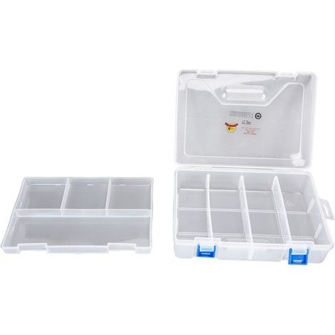 Boîte de rangement de composants, conteneur d'accessoires détachable en plastique Transparent pour puce de boucle d'oreille (1/5)