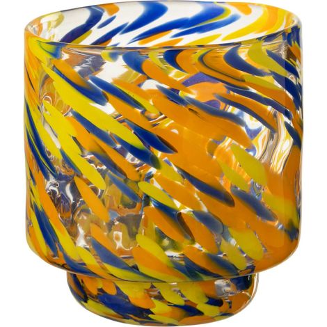 Photophore Vase en Verre "Arun" 15cm Multicolore