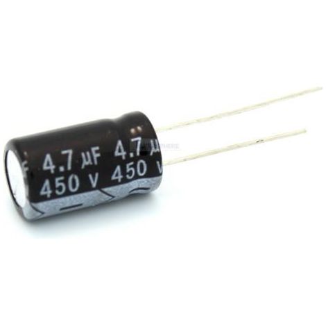 Condensatore elettrolitico 4,7uf 450v 105º 10x16mm 4,7mf450v105