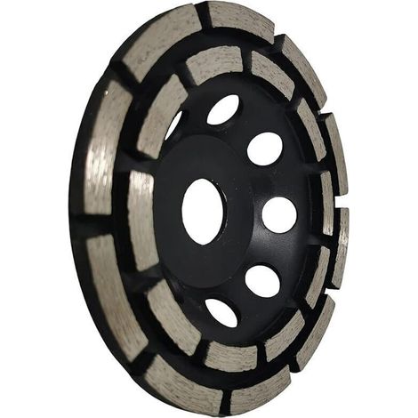 Disque Diamant à Meuler et Poncer, Meule Abrasive Diamantée 125mm x 22,23mm à Double Rangée, pour Poncer Chape, Dalle Béton, Carrelage et Colle Carrelage.