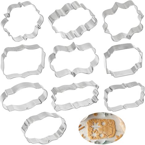10 Pièces Ensemble d'Emporte-Pièces en Acier Inoxydable Mini Forme GéoméTrique Biscuit Emporte Emporte Piece Biscuit Antirouille Cookie Cutters Moule de Cuisson pour Biscuits Pâtisserie GâTeaux (1/5)