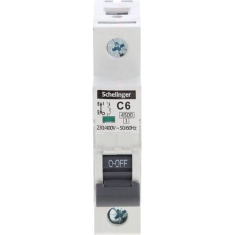 Leistungsschalter 1P C 6A 4,5kA AC Schelinger A02-G7-1P-C06