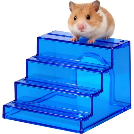 Échelle avec pont et cachette pour hamsters, jouet d'escalade pour hamsters, échelle avec maison pour hamster, cachette pour hamsters nains, souris et petits animaux, décoration d'habitat (bleu) (1/5)