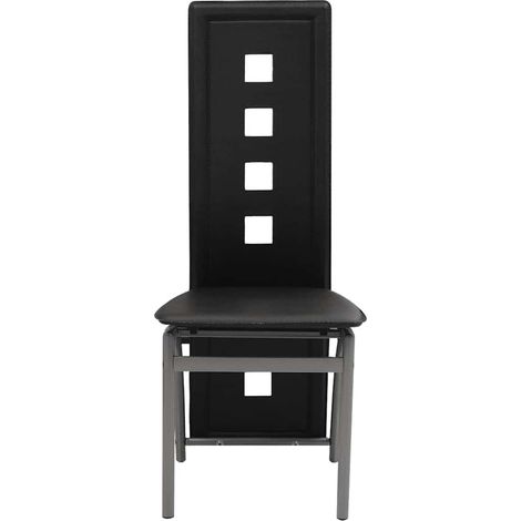 Maison Exclusive - Esszimmerstühle 4 Stk. Schwarz Kunstleder (1/5)