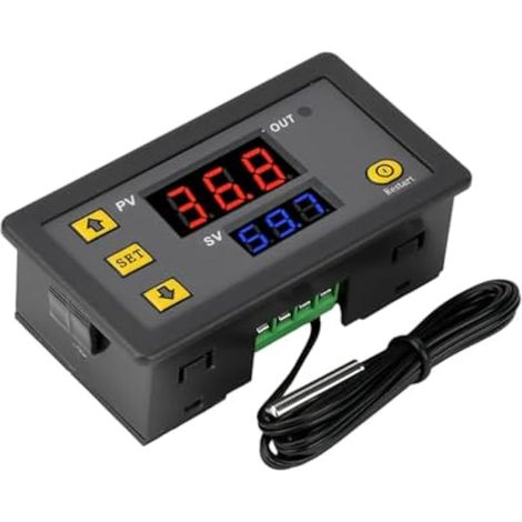Régulateur de Temperature Numérique W3230 DC 24V avec Sonde, Thermostat de Chauffage Refroidissement Interrupteur, -20℃ à 100℃ (1/5)