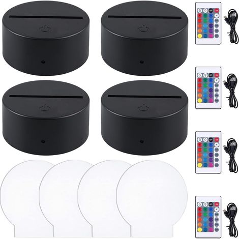 Base LED, 4 pièces 3D Base lumineuse avec panneau lumineux (1/5)