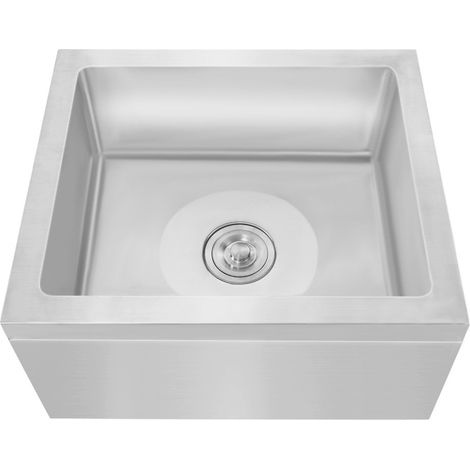 Wischbecken aus Edelstahl – Professionelles Waschbecken, Küchenspüle, freistehendes Wischbecken, 48 cm × 56 cm × 30 cm, ohne Spritzschutzrand (1/5)