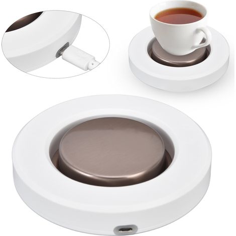 Chauffe-tasse isolé USB / sous-tasses thermorégulatrices / base chauffante (blanc) (1/5)