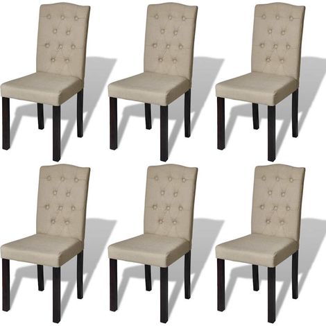 vidaXL Sillas de comedor 6 unidades de tela camel (1/4)