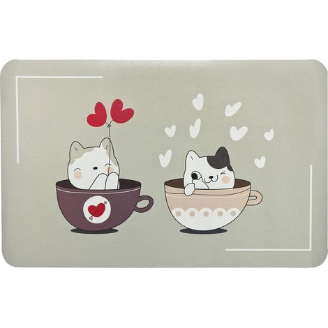 Tappeto Sottociotola Tovaglietta Pvc Impermeabile Antisfilo Antiscivolo Tappetino Cane Gatto Dis.E - 50x70 cm