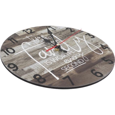 Horloge murale ronde silencieuse, décoration murale rétro. (1/5)