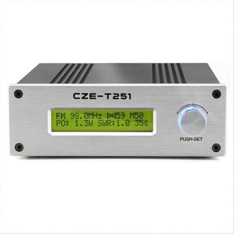 Émetteur FM CZE-T251 25W, diffusion longue portée, station radio professionnelle, transmetteur 25 watts, couverture étendue, matériel de diffusion audio (1/5)