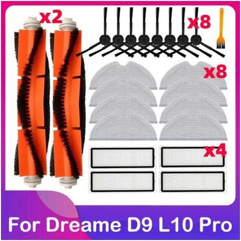 Accessoires pour aspirateurs Dreame D9/9 Max/L10 Pro/Trouver LDS Finder : brosse principale, filtre, chiffon, sac à poussière (1/5)