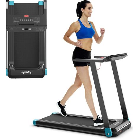 COSTWAY Cinta para Correr Plegable, Cinta Compacta Control App, Altavoz Bluetooth, 12 Programas Preajustados, Pantalla LED