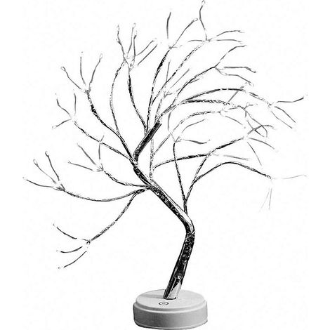Arbre Lumineux - 108 LED Blanc Chaud - Branches Réglables - USB ou Piles - Décoration Intérieure Fête Mariage Noël - 1 Pièce