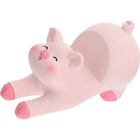 Support de téléphone en forme de cochon rose, socle en résine, accessoire de bureau mignon (1/4)