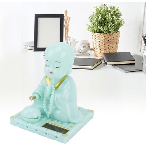 Figurine de moine novice en bois, à énergie solaire, avec hochement de tête automatique et mouvement de va-et-vient, idéale pour la maison, le bureau et la voiture. Un cadeau parfait. Figurine de moin (1/5)