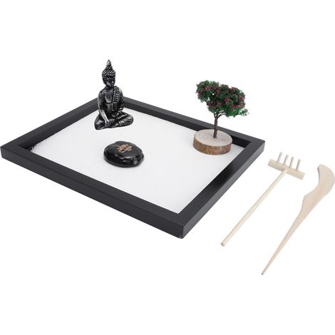 Kit de jardin zen, mini plateau de méditation japonais, décoration de table pour la maison ou le bureau (1/5)
