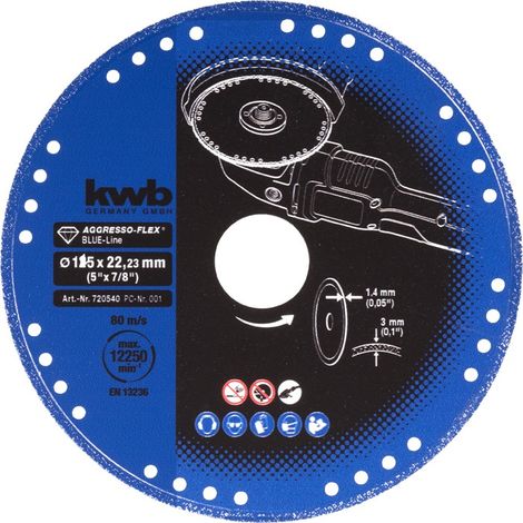 KWB Disco de corte de diamante AGGRESSO-FLEX® BLUE LINE Para metal 115x22.23
