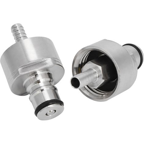 2 Pièces Bouchon de Carbonatation en Acier Inoxydable avec Embout Barbelé 5/16 pouces, Type Ball Lock pour Bouteilles PET de Boissons Gazeuses (1/5)