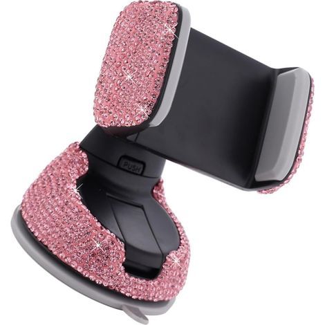 Air Vent and Dashboard Compatible Phone Holder, Stable and Distraction-Free, Bling-Bling ABS Rhinestone Car Accessory for Women (1/5)