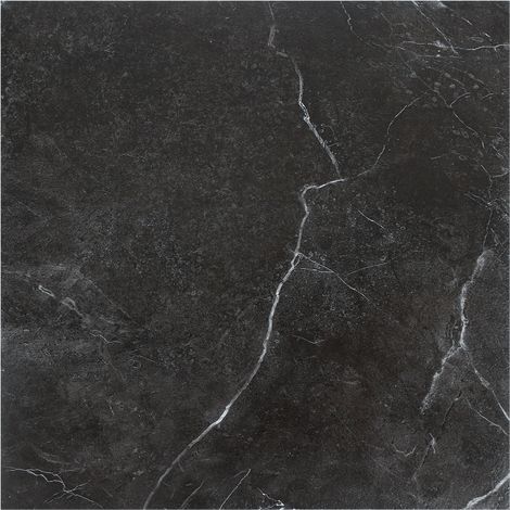 SWANEW Piastrelle adesive per pavimenti in PVC -1 Scatola di 11 piastrelle viniliche autoadesive - marmo nero - ca.1 m² (1/5)