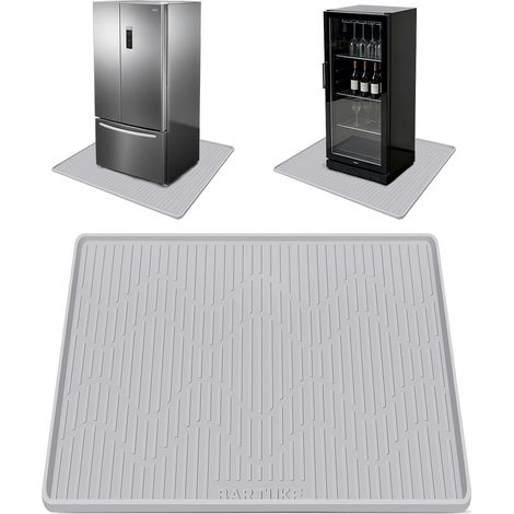 Tapis en Silicone Extra Large avec Bords Relevés 0,5", Tapis de Protection Sol Étanche pour Frigo, Machine à Laver, Sèche-linge, Cave à Vin, Machine à Café (27'' x 27'')