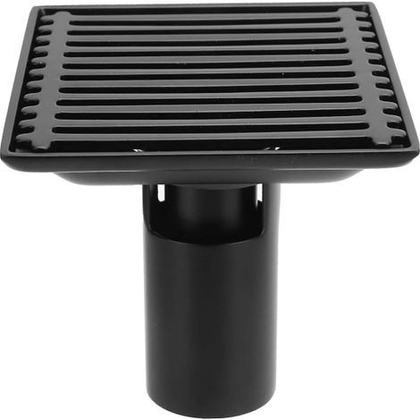 Drain carré de sol avec couvercle amovible, anti-odeurs pour salle de bain, adapté à WC, cuisine, etc., 10x10x10 cm (1/5)