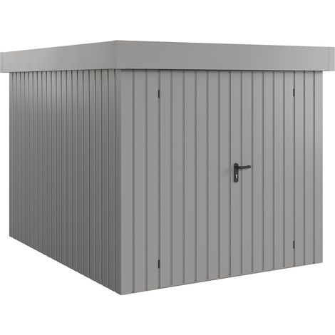 Hörmann Ecostar Metall-Gerätehaus "Euroline Trend" mit Flachdach EFD 6, graualuminium, 214 x 262 cm, 2-flüglige Tür