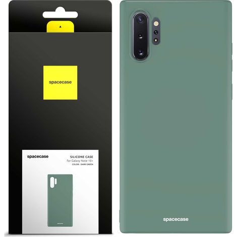 Custodia in silicone Spacecase per Galaxy Note 10+ verde scuro (1/5)